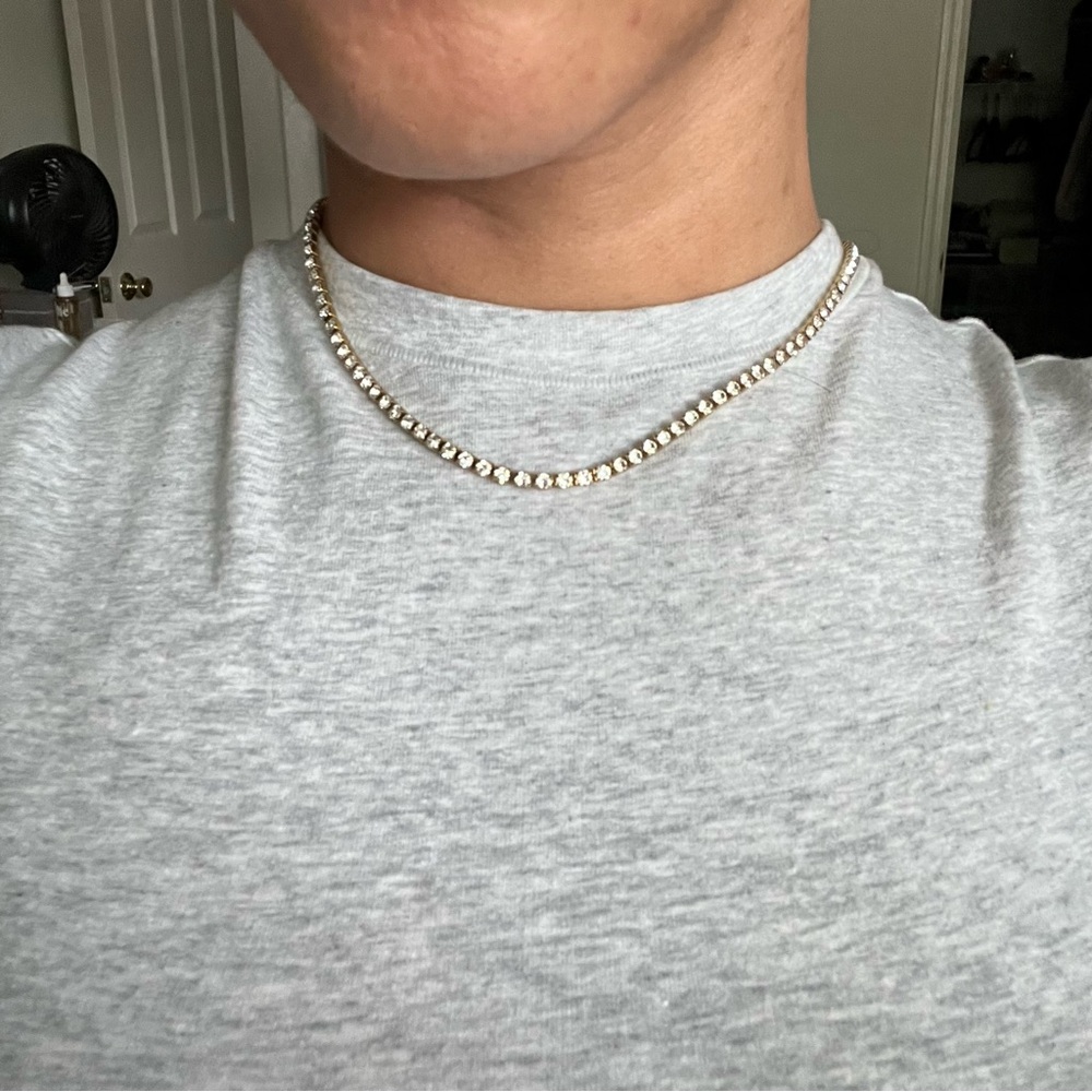 Stainless steel tenis necklace